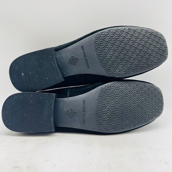 Donald Pliner Shoes Womens 7.5 Black Suede Loafer Chain Casual Chunky Bristol - Picture 9 of 12